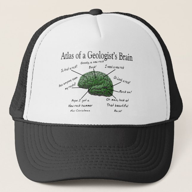 Gorra De Camionero Atlas de los regalos graciosos del cerebro de un g (Anverso)