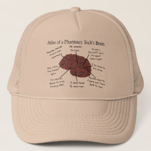 Gorra De Camionero Atlas del cerebro de una técnica de farmacia
