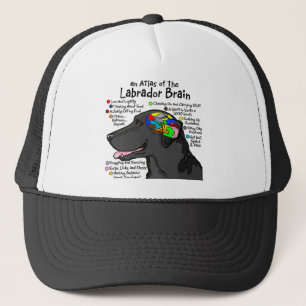 Gorra De Camionero Atlas negro del cerebro de Labrador