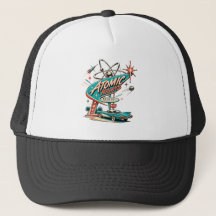 Gorra de camionero Atomic Nights Vintage de la era