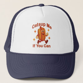 Gorra De Camionero Atrápenme Si Puedes Comer Perro Caliente - Ketchup