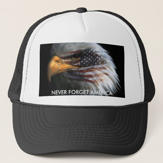 GORRA DE CAMIONERO ATT987427, NUNCA OLVIDAN AMÉRICA (Anverso)