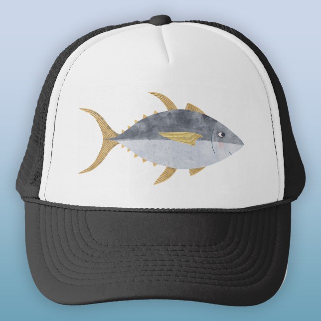 Gorra De Camionero Atún Fish (Yellowfin Tuna Fish trucker hat)