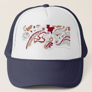 Gorra De Camionero Audaz arte abstracto orgánico en tonos tierra
