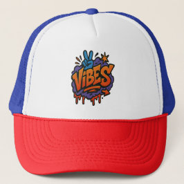 Gorra De Camionero Audaz graffiti "Vibes" Street Art