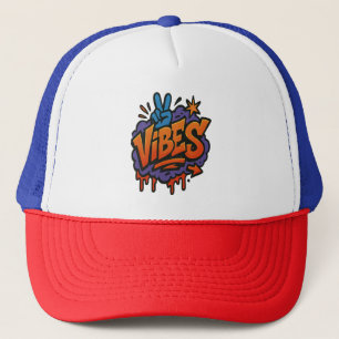 Gorra De Camionero Audaz graffiti "Vibes" Street Art