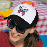 Gorra De Camionero Audaz Mujer Personalizada Nombre Mariposa Rusa<br><div class="desc">Explore el audaz diseño de mariposa rústica vintage de la mujer, un tributo a la fuerza y la belleza. Con tipografía audaz, delicados motivos de mariposa y citas inspiradoras, este conjunto del Día de la Mujer celebra a las mujeres audaces con estilo atemporal y gracia empoderadora. 👩 ‍ 💼 💕...</div>