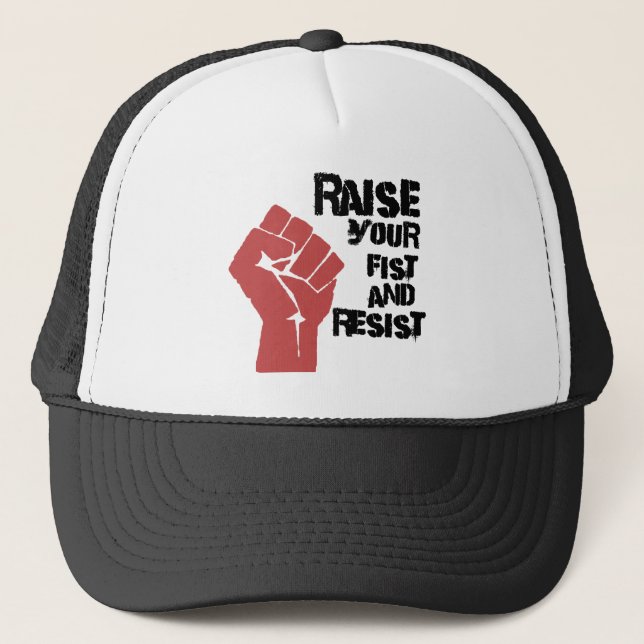 Gorra De Camionero Aumente su puño y resista (Anverso)