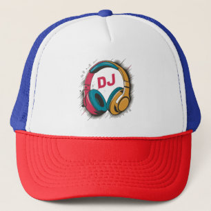 Gorra De Camionero Auriculares coloridos de DJ de música