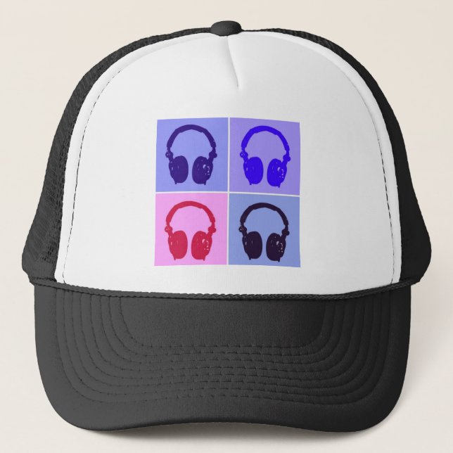 Gorra De Camionero Auriculares de arte pop (Anverso)