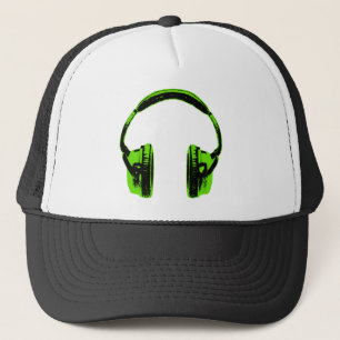 Gorra De Camionero Auriculares gráficos verdes