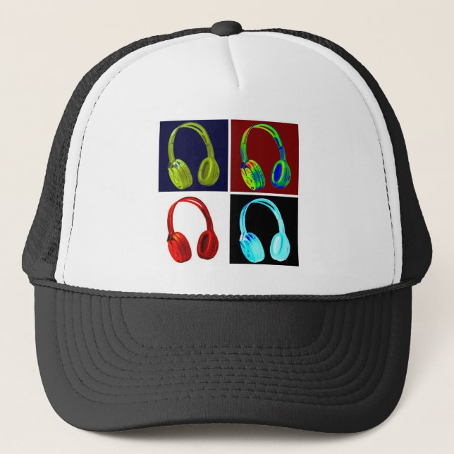 Gorra De Camionero Auriculares Pop Art (Anverso)