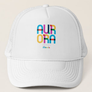 Gorra De Camionero Aurora Illinois de mediados de siglo, Arte Pop,