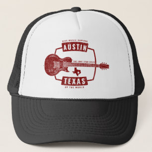 Gorra De Camionero Austin Texas Live Music Guitar