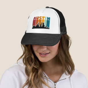 Gorra De Camionero Austin Texas Retro Sunset Cityscape