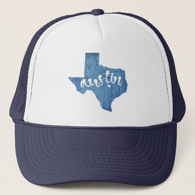 Gorra De Camionero Austin, Texas Wood Grain (Anverso)