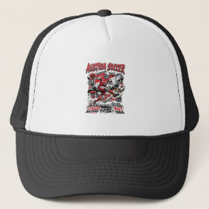 Gorra De Camionero Austria Fútbol Esqueleto Delantero Naciones Cartel