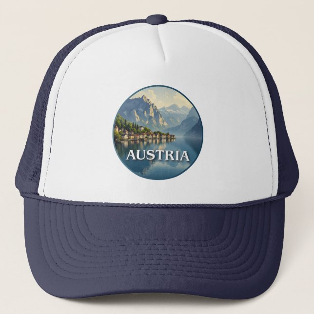 Gorra De Camionero Austria Hallstatt Unión Europea (Anverso)