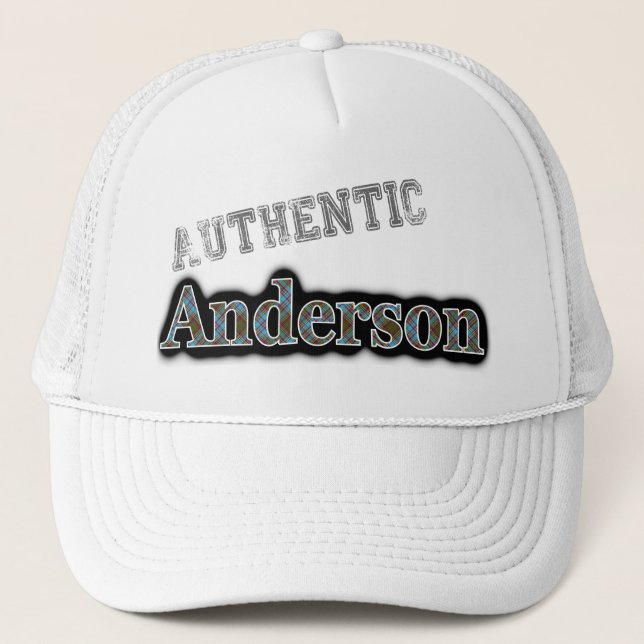 Gorra De Camionero Auténtico Clan Anderson Scottish Tartan Name (Anverso)
