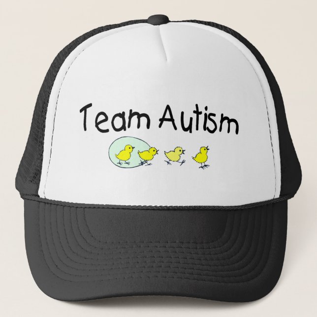 Gorra De Camionero Autismo del equipo (polluelos) (Anverso)