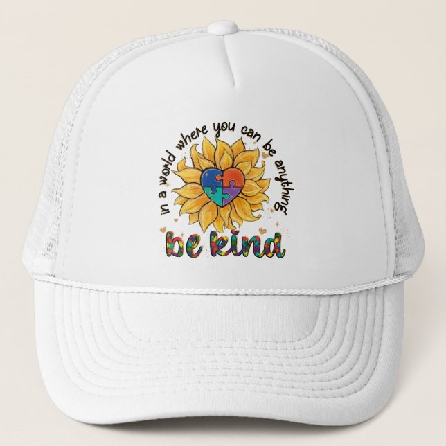 Gorra De Camionero Autismo El Girasol Ser Amable (Anverso)