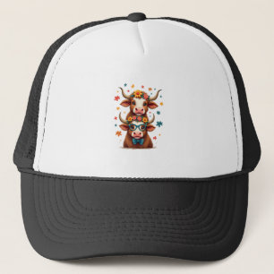 Gorra De Camionero Autismo Vintage Trio de Vaca Highland Mirando Vaca