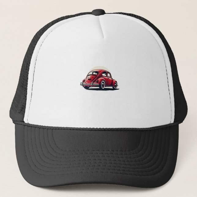 Gorra De Camionero Auto clásico del modelo rojo de 1960 (Anverso)
