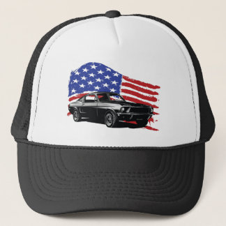 Gorra De Camionero Auto muscular estadounidense con bandera norteamer