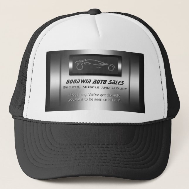 Gorra De Camionero Auto Sales Giveaway - falso metalizado, automático (Anverso)