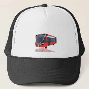 Gorra De Camionero Autobús blanco y negro rojo en blanco