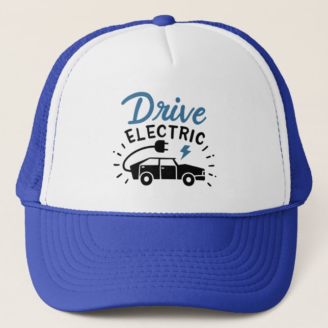 Gorra De Camionero Automóvil eléctrico azul negro (Anverso)