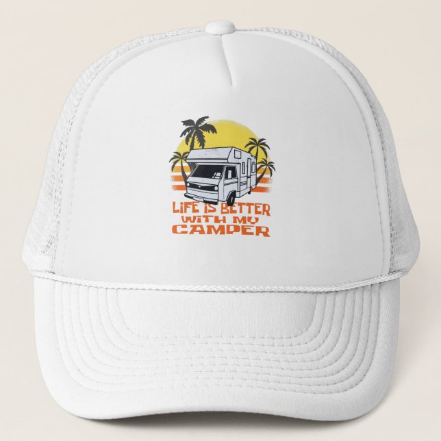 Gorra De Camionero Autophome divertida Camper - Camping Caravan (Anverso)