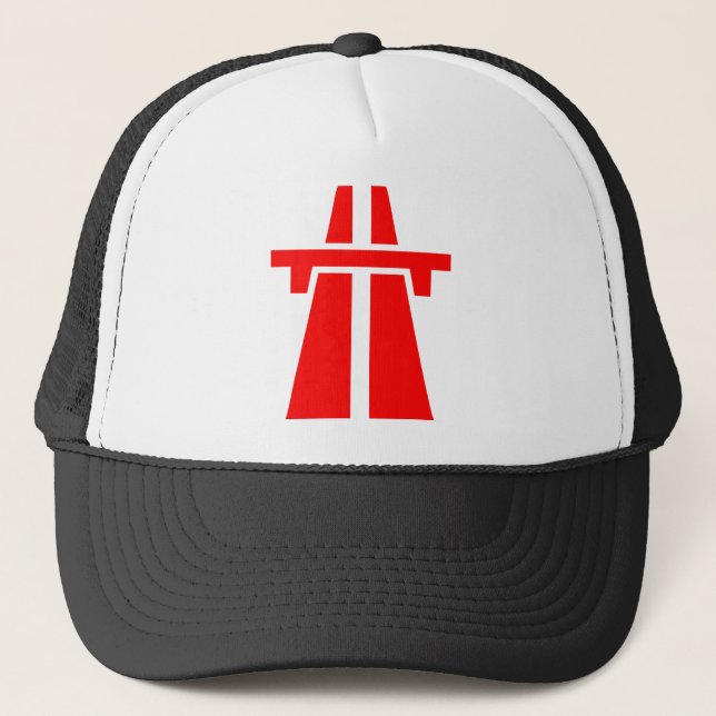 Gorra De Camionero Autopista, Autobahn - Rojo (Anverso)