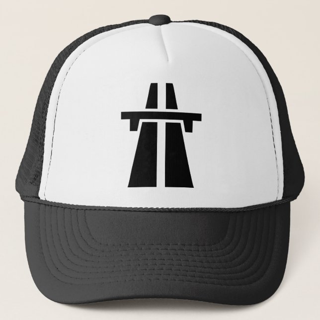 Gorra De Camionero Autopista, autopista, Autobahn - Negro (Anverso)