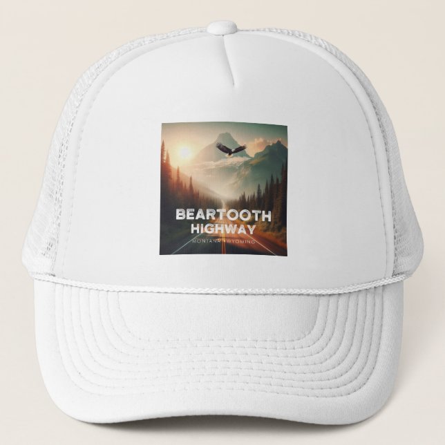 Gorra De Camionero Autopista Beartooth Montana Wyoming Eagle (Anverso)