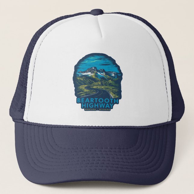 Gorra De Camionero Autopista Beartooth Montana Wyoming Vista (Anverso)