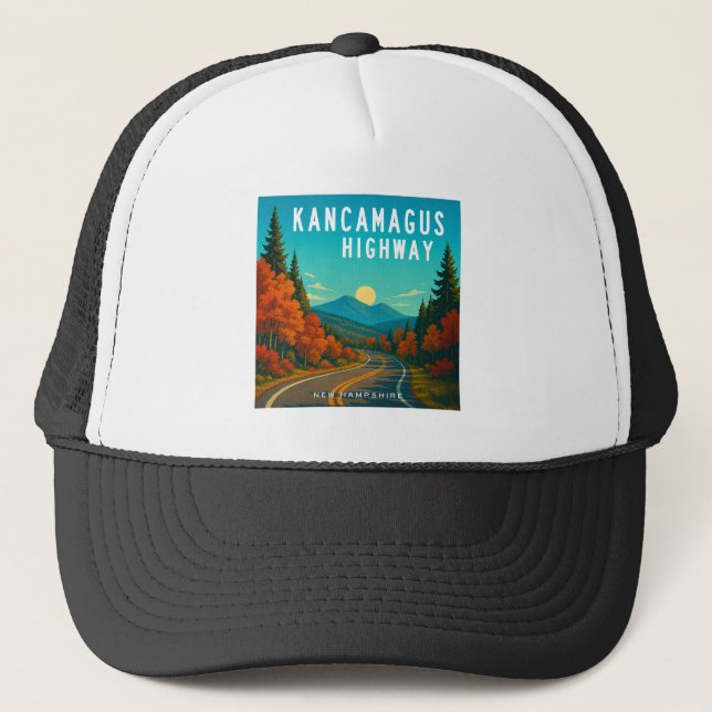 Gorra De Camionero Autopista Kancamagus New Hampshire Sunset (Anverso)
