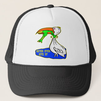 Gorra De Camionero Ave asfixiante de rana que nunca se rinde