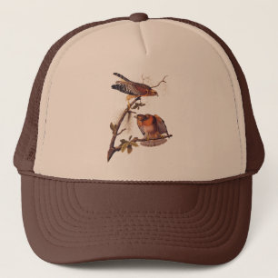 Gorra De Camionero Ave Audubon de Halcón Rojo de Prey