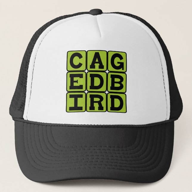 Gorra De Camionero Ave enjaulada, Mascota aviar (Anverso)