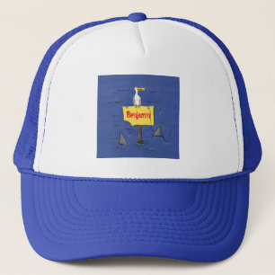 Gorra De Camionero Ave marina divertida rodeada por un personalizado
