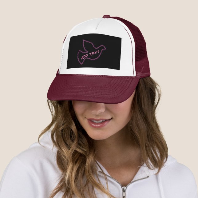 Gorra De Camionero Ave rosa mosca con adición de texto propio Cap paz (In situ)