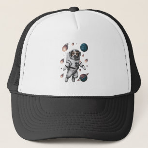 Gorra De Camionero Aventura Espacial Con Un Astronauta Canino
