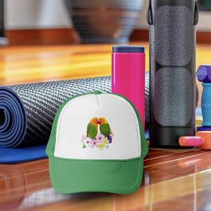 Gorra De Camionero Aves de amor Flores tropicales