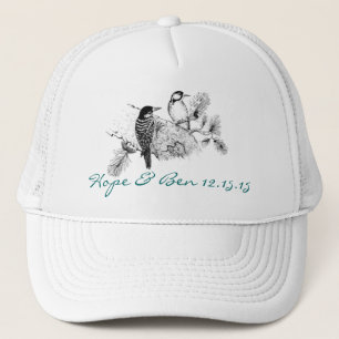 Gorra De Camionero Aves de amor vintage Invitación a la boda