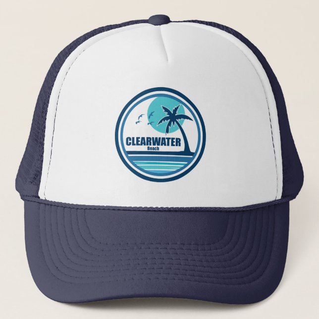 Gorra De Camionero Aves de palmeras de Clearwater Beach Florida (Anverso)