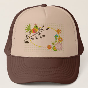 Gorra De Camionero Aves y flores retro