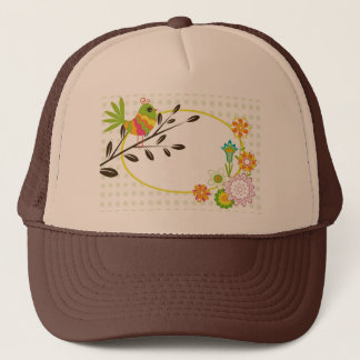 Gorra De Camionero Aves y flores retro