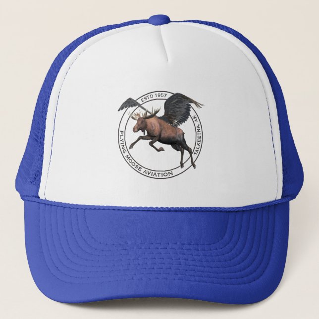 Gorra De Camionero Aviación de Moose Volador (Anverso)