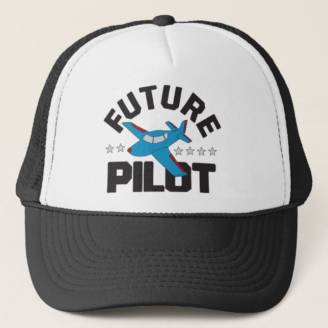 Gorra De Camionero Aviación para niños que vuelan pilotos de alto fut (Anverso)